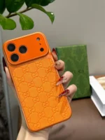 Orange Gucci iPhone 17 Pro Max Case, GG iPhone 17 Pro Case, Gucci iPhone Case