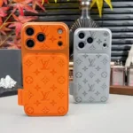 Orange Louis Vuitton iPhone 17 Pro Max Case - LV Classic Monogram