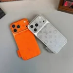 Orange Louis Vuitton iPhone 17 Pro Max Case - LV Classic Monogram
