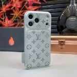 Gray Louis Vuitton iPhone 17 Pro Max Case - LV Classic Monogram