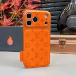 Orange Louis Vuitton iPhone 17 Pro Max Case - LV Classic Monogram