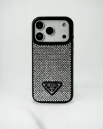 Diamond Silver Prada iPhone 17 Pro Max Case