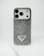 Diamond Gray Prada iPhone 17 Pro Max Case
